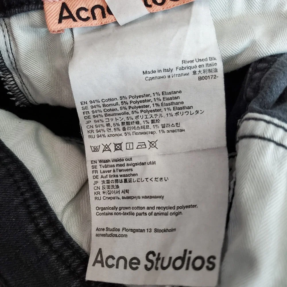 Acne Studios Men Jeans 32/30 Black Denim 24